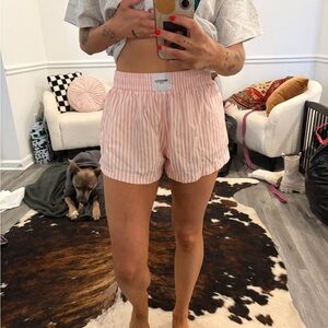 Princess Polly Pink Striped Athletic Shorts